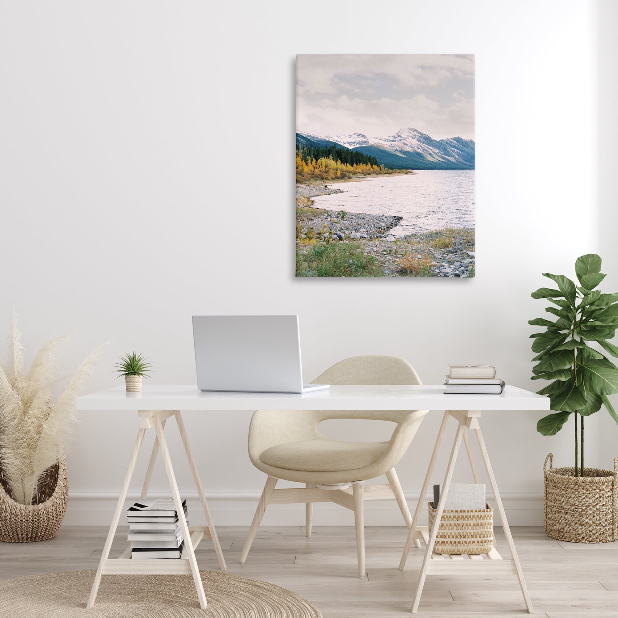 Stupell Industries Mountain Region Shore Landscape Photography Gallery Wrapped Canvas Art Print Wall Art, 30 x 40
