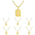thumbnail image 3 of LN001:Initial A Z Letter Pendant Necklace Mens Womens Capital Letter Yellow Gold Plated Stainless Steel Box Chain, 3 of 3
