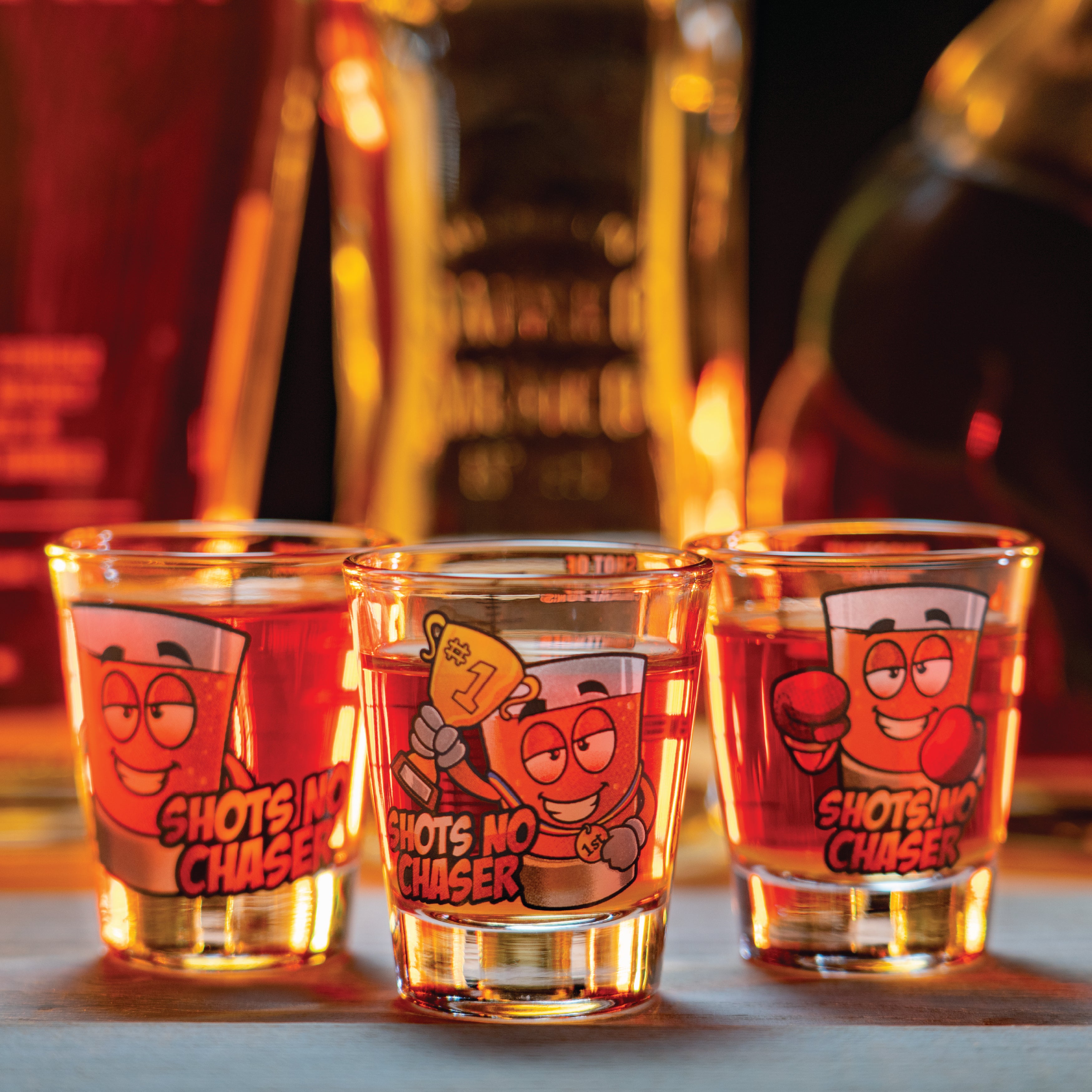 Shots No Chaser Cool Shot Glasses 6 Pack Novelty Measuring Funny Sayings 1 5 Oz Birthday Gifts For Him Or Her Turning 21 Walmart Com