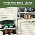 thumbnail image 5 of Uforic Farmhouse Wood Shoe Cabinet with 4 Flip Drawers, Freestanding Shoe Rack Organizer for Entryway, Beige, 5 of 9
