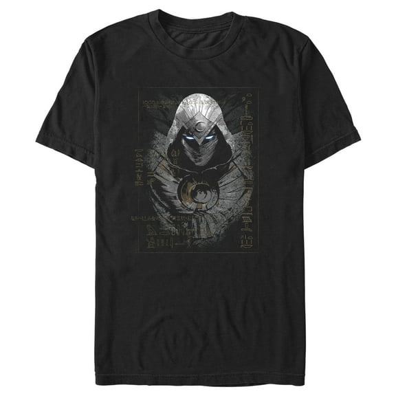 Men's Marvel Moon Knight Egyptian Glyphs Graphic Tee Black 2X Large