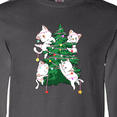 thumbnail image 4 of Inktastic Kawaii Cats Christmas Tree Long Sleeve T-Shirt, 4 of 5