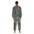 thumbnail image 4 of FORMRS Onesies Pajama for Adults Unisex Hoodie Winter Jumpsuit One Piece Sleepwear, Sizes S-2XL, Green Christmas Candy Canes, 4 of 7