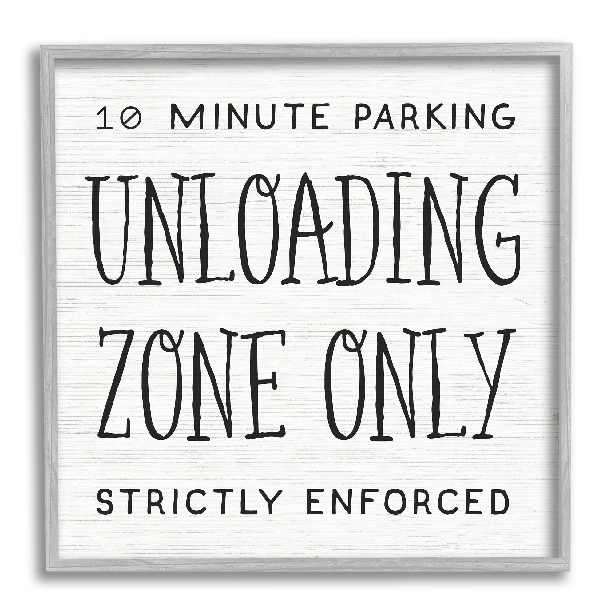 Stupell Industries 10 Minute Parking Funny Bathroom Phrase Unloading Zone, 12 x 12, Design by Daphne Polselli
