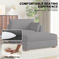 thumbnail image 3 of UIXE Oversized Corduroy Chaise Lounge w/Pillows Indoor Recliner Lounge Chair with Ottoman, Left Arm Chaise Upholstered Single Lounge Sofa, Gray, 3 of 8