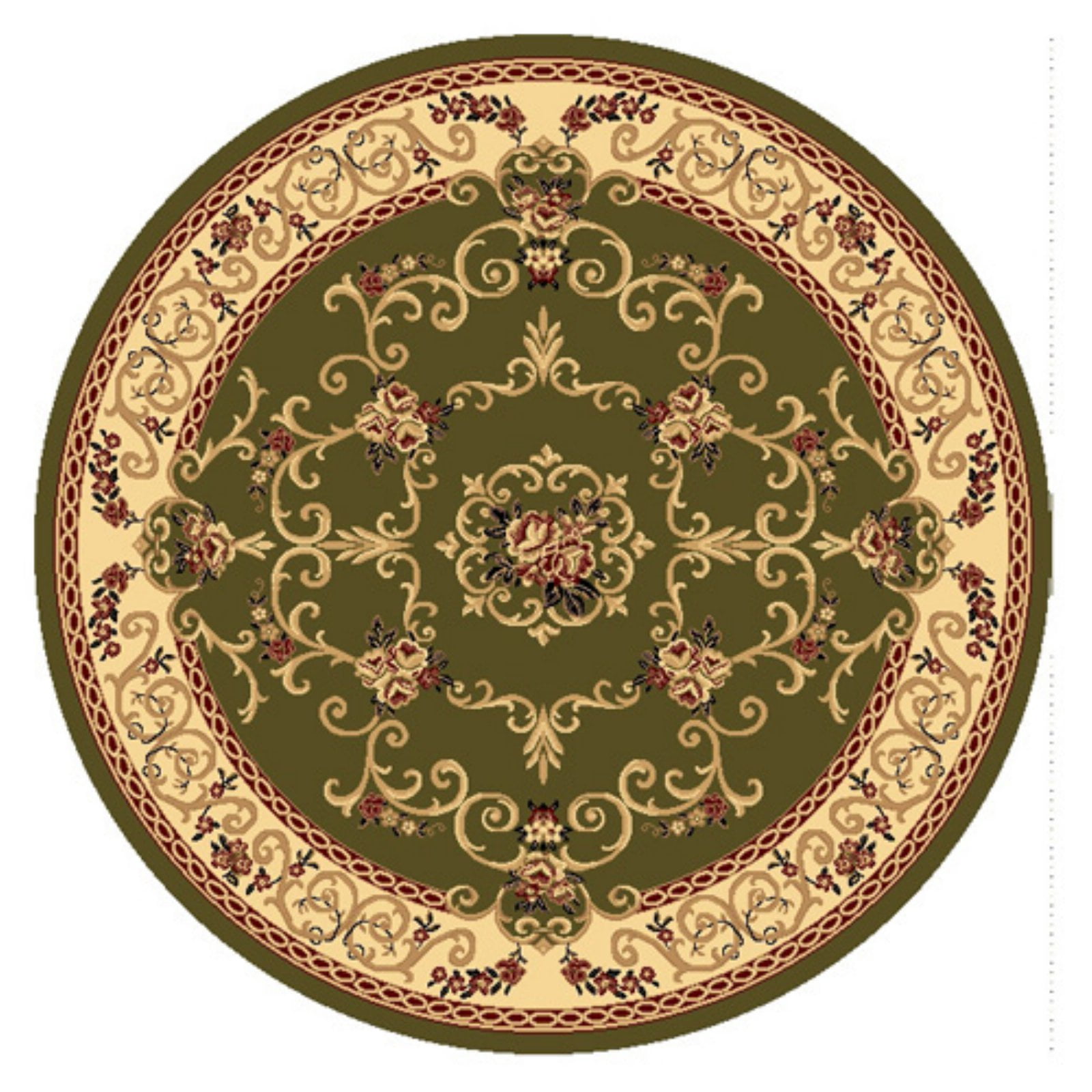 Rugs America Vista 207-OLI Souvanerie Olive Floral Traditional Green Area Rug, 3'11"x5'3"