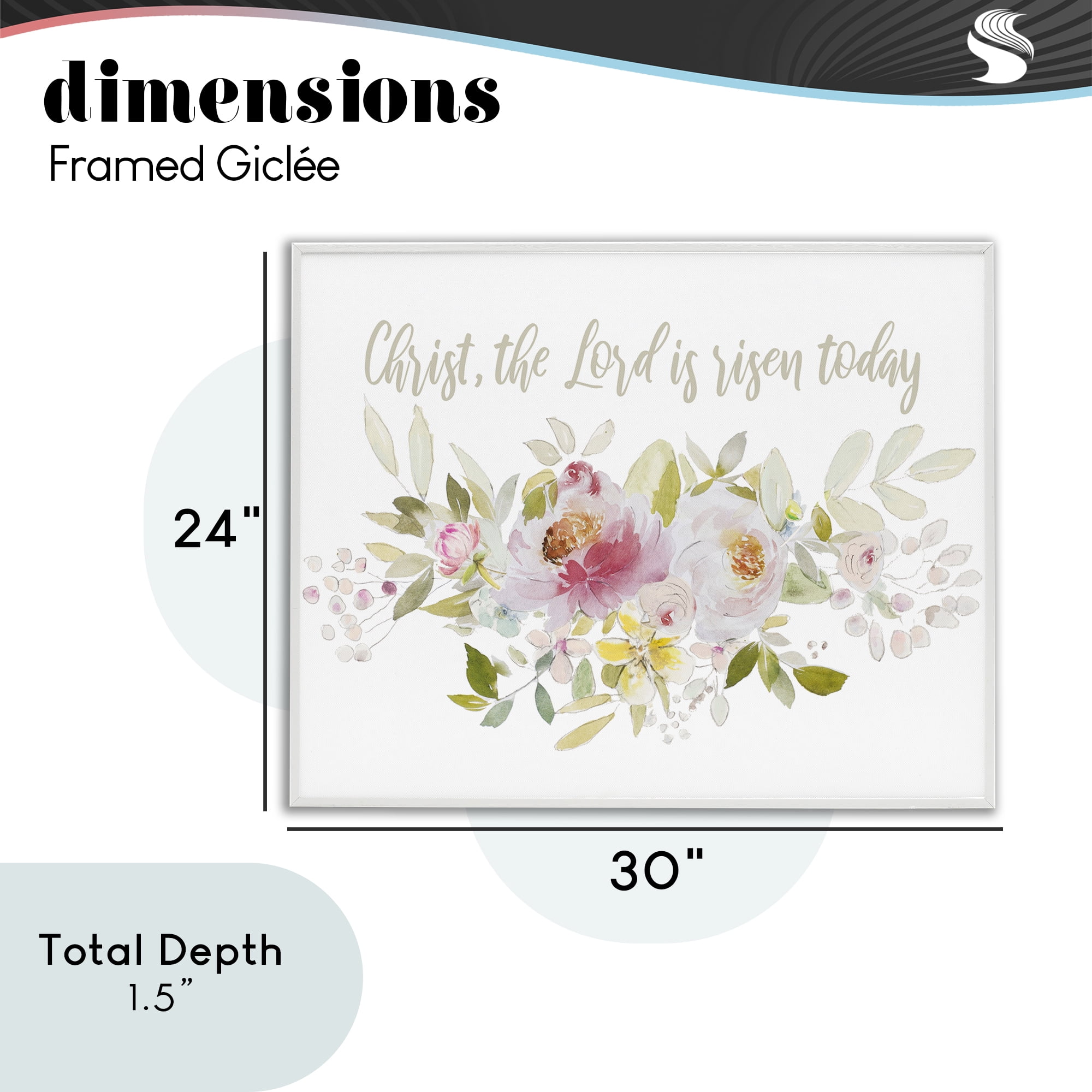 Stupell Industries The Lord Is Risen Florals White Framed Giclee Art, design by Patricia Pinto