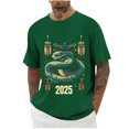 thumbnail image 4 of Mens Camisas de Manga Corta Impresión Casual Deportes Cuello Redondo Blusa, Poliéster Ligero para la Primavera Verano Al Aire Libre Uso Diario, 4 of 7