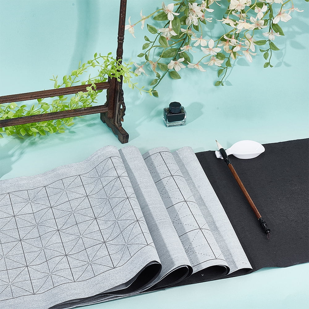 Practicing Chinese Calligraphy or Kanji Set including Chinese Calligraphy Brushes Pen Magic Cloth Water-Writing Ink Tray Containers Mixed Color