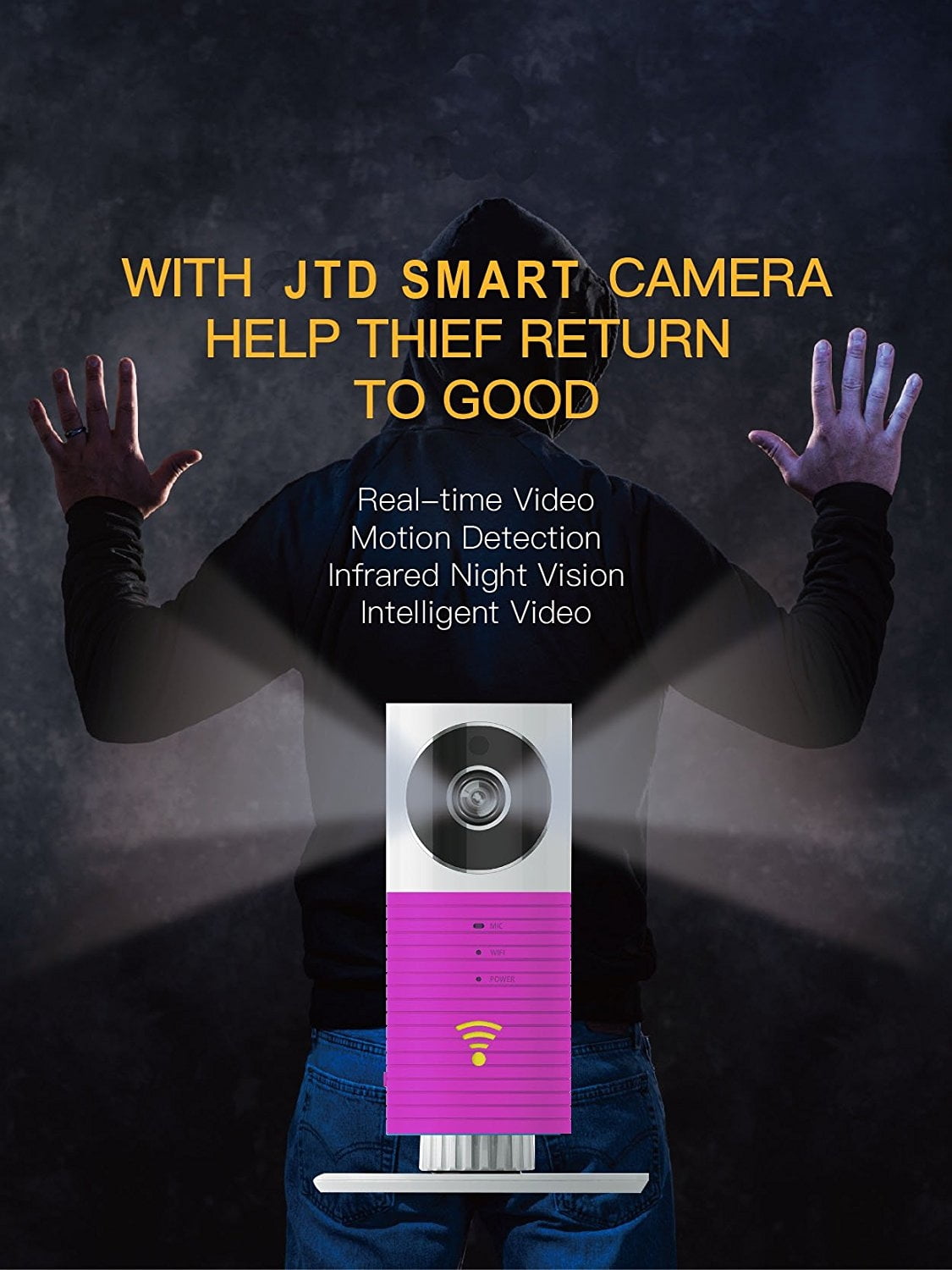 JTD Smart Wireless IP WiFi DVR Security Surveillance Camera with Motion Detector Two-way Audio & Night Vision Best Security Camera Baby Monitor for your Baby,Home, Pet or Business (Baby Pink)