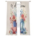 thumbnail image 6 of 4th of July Sheer Curtains for Living Room Bedroom Independence Day Spring Floral US Flag Retro Sheer Curtains 84 Inch Long 2 Panels Set Light Filtering Curtain Window Treatments Drapes, 6 of 6