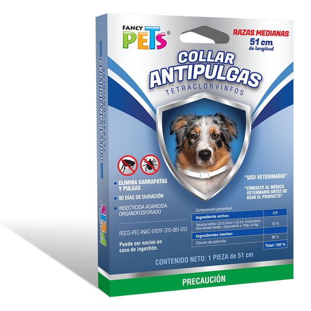COLLAR ANTIPULGAS P/RAZAS MEDIANAS (51 CM) Fancy Pets FL3613