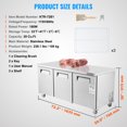 thumbnail image 2 of KFFKFF 72" Professional Fridge for Sandwich & Salad Preparation, 20 Cu. Ft Stainless Steel Chilled Food Preparation Area with Triple Doors, No-Frost Refrigerator with Security Lock for Eatery, 2 of 9