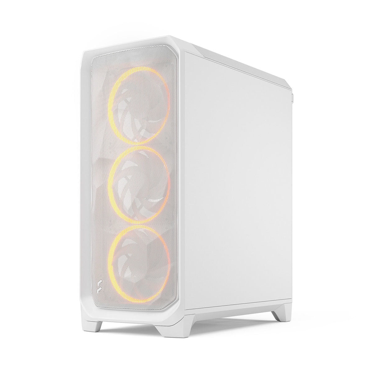 Fractal Design Meshify 3 RGB ATX mATX Mid Tower PC Case - White Chassis with Clear TG Side Panel