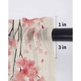 thumbnail image 6 of Pink Floral Blossom Curtains 54 Inch Length, Sheer Curtains for Bedroom Living Room Window Spring Pastoral Botanical Vintage Rod Pocket Drapes Kitchen Curtains Small Half Window 42"x54" 2 Panels, 6 of 6