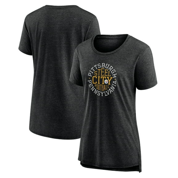 Women's Charcoal Pittsburgh Steelers Steel City Tri-Blend T-Shirt