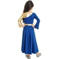 thumbnail image 3 of YONGHS Kids Girls Lyrical Dance Dress for Church Worship Praisewear Royal Blue 14, 3 of 7