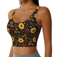 thumbnail image 2 of Fotbe Fall Daisy Leaf Pattern Womens' Sports Bra Longline Wirefree Padded with Medium Support Sports Moisture-Wicking Workou Vest,Tank Top-X-Large, 2 of 7
