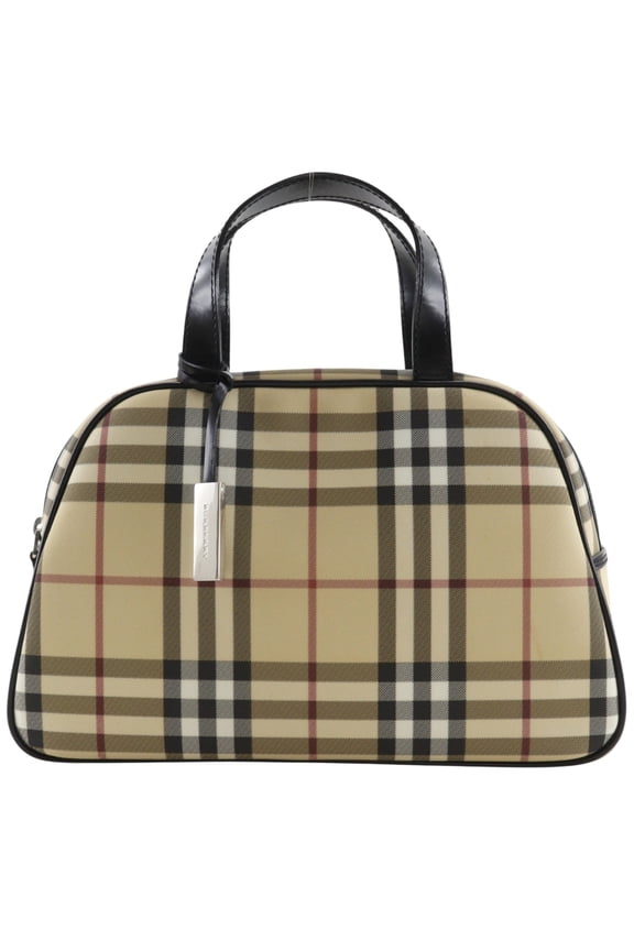 Pre-Owned Burberry Nova Check Handbag, PVC, Beige, A5 size, Women's