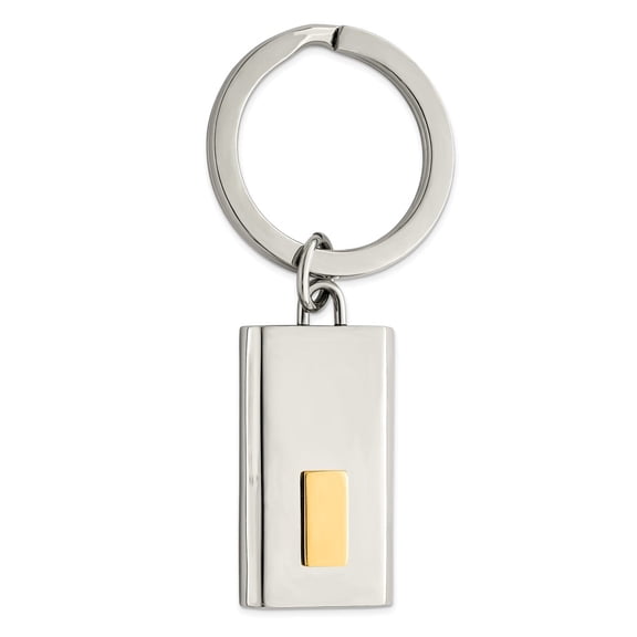 Stainless Steel Polished Yellow IP-plated Key Chain; for Adults and Teens; for Women and Men