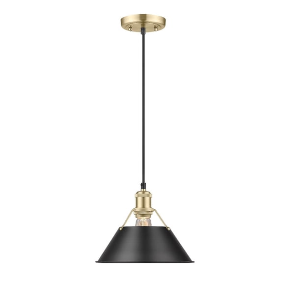 Orwell 1-Light Pendant in Brushed Champagne Bronze with Matte Black