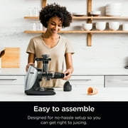 Ninja Cold Press Juicer Pro, Slow Juicer 150W, Total Pulp Control, Quiet Motor, JC100 Cloud Silver