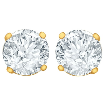 1/2 Carat Diamond Stud Earrings (I2I3 Clarity, JK Color) 14kt Gold