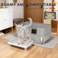 thumbnail image 5 of Stainless Steel Cat Litter Box with High Sides, Metal Cat Litter Box with Scoop, 5 of 8