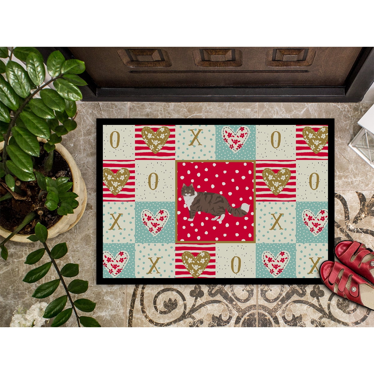 Norwegian Forest Cat Love Door Mat