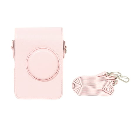 Waterproof Pink PU Leather Crossbody Camera Case For Compact Storage Bag With Adjustable Strap