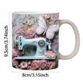 thumbnail image 2 of Taza de café de vidrio con doble pared aislante, asa y tapa para bebidas frías y calientes, 2 of 6