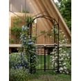 thumbnail image 4 of EastVita 8FT Garden Arch Arbor with Gate Black for Vines Flowers Roses Outdoor Decor, 4 of 7