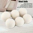 thumbnail image 3 of BIMZUC 6-Pack Natural Wool Dryer Balls, 6cm Fabric Softener Alternative for Faster Drying, Static Reduction & Hypoallergenic Laundry Care, 3 of 5
