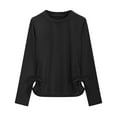 thumbnail image 5 of TTUHYWXI Girls Long Sleeve Shirts Ruched Knot Side Tunic Blouse Tee Tops (Black, 5-6 Years), 5 of 5