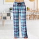thumbnail image 1 of Puntoco moda mujer cuadros estampado Casual bolsillo cintura elástica pantalones largos Puntoco Puntoco-4133, 1 of 5