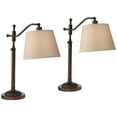 thumbnail image 2 of Regency Hill Adley 30 1/2" Tall Downbridge Arm Farmhouse Rustic Desk Lamps Set of 2 Adjustable Height Brown Bronze Finish Metal, 2 of 7