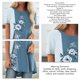 thumbnail image 5 of Camiseta de mujer holgada con cuello redondo y estampado de flores informal elegante para mujer Top de manga corta para verano azul S, 5 of 6
