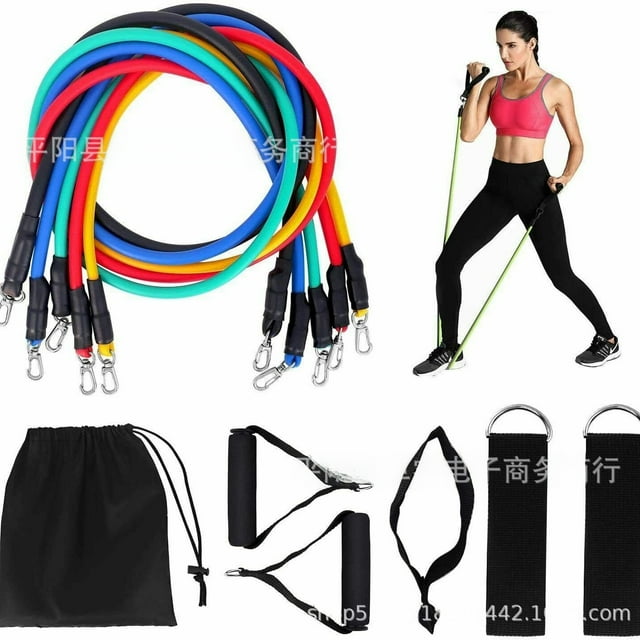 11-Piece Multifunctional Resistance Band Set - Direct from Manufacturer, High-Quality Elastic Ropes & Traction Belts for Strength Training, Versatile Fitness Workouts, Durable Material, Easy-to-Use