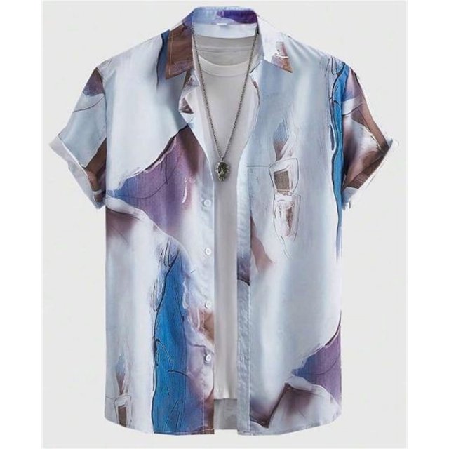 Chemise de Plage Décontractée à Manches Courtes Hawaïenne pour Hommes Été