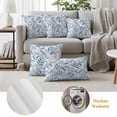 thumbnail image 6 of Blue Leaf Outdoor Waterproof Pillow Covers, Watercolor Pastoral Purple Plant Fall Fruit Decorative Square Throw Pillowcase Sofa Cushion Sham for Patio/Couch/Chair, 20"x20" 2 Pack, 6 of 8