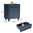 thumbnail image 5 of YOCWO 3 Drawer Nightstand, Classic Chest of Drawers with Arc Edge, Blue, 5 of 6