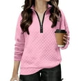 thumbnail image 2 of Girls Half Zip Sweatshirt Quarter Zip Pullover Sweatshirts Fall Clothes for Teen Girl Pink 10-11 Years, 2 of 5