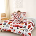 thumbnail image 4 of Castle Fairy Cartoon Fire Truck Full Size Comforter Sets 3 Pieces for Teens, Firefighter Seamless Bedding Sets for Bedroom, Red White,Grey Reversible, 4 of 6