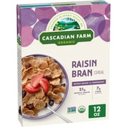 Cascadian Farm Raisin Bran Organic Cereal, Made with Whole Grain, 12 oz