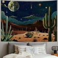 thumbnail image 2 of Nawypu  Desert Mountain Tapestry Moon Desert Cactus Starry Night Nature Landscape Southwestern Boho Retro Aesthetic Minimalist Tapestries Wall Hanging For Room, 2 of 6