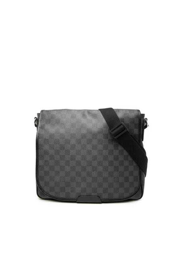 Pre-Owned Louis Vuitton Damier Daniel MM Crossbody Shoulder Bag N58029 Black Leather Men's...