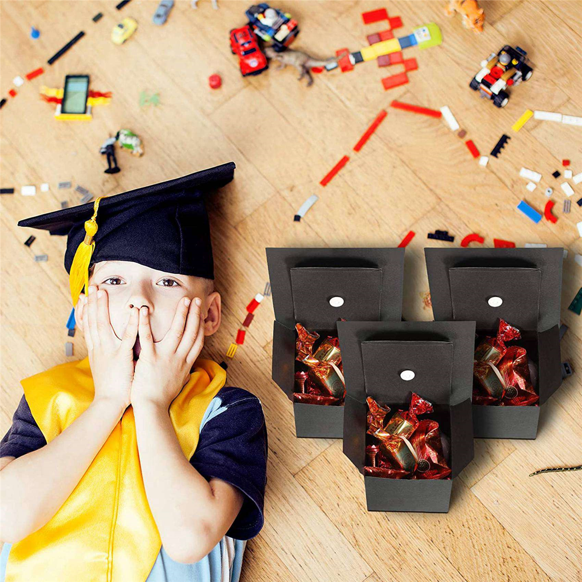 Graduation Decorations 150PCS Graduation Candy Box DIY Grad Cap Box for Graduation Gift Graduation Favors Decor