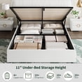 thumbnail image 4 of Garvee Queen Size Lift Up Storage Bed Frame with with Gold Wingback Headboard, Velvet Upholstered Bed Frame for Home Office, Hydraulic Support, No Box Spring Needed, White, 4 of 9