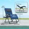thumbnail image 3 of Outsunny Padded Zero Gravity Chair, Folding Recliner Chair, Navy Blue, 3 of 10