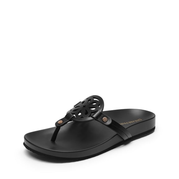 DREAM PAIRS Women's Cushioned Arch Support Flip Flops Water-Friendly TPU Thong Sandals with Supportive Footbed Casual Summer Beach Walking Slippers